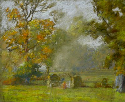 Summer Landscape with a Child Resting on a Gate by Walter Bonner Gash